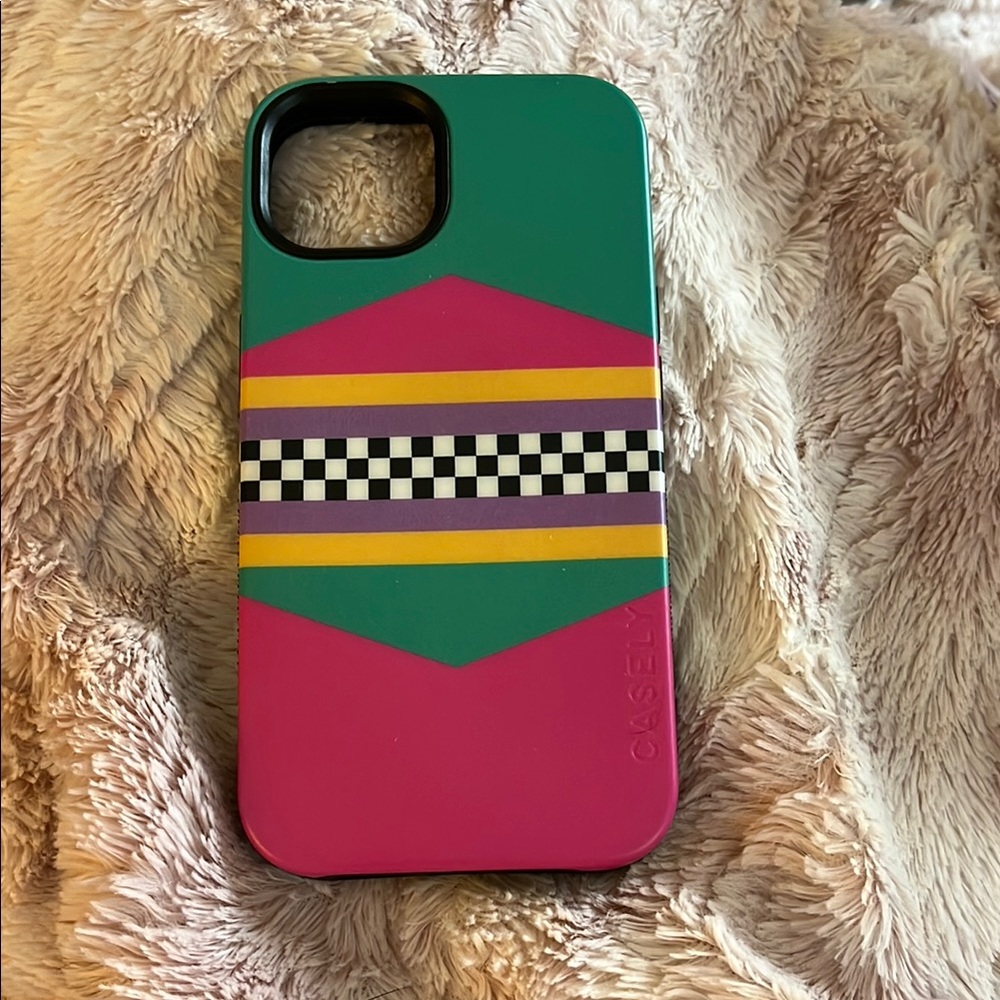 iPhone 13: Casely Pink and Green Retro iPhone Case